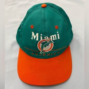 Vintage 90’s MIAMI DOLPHINS teal flat rimmed hat cap | OS